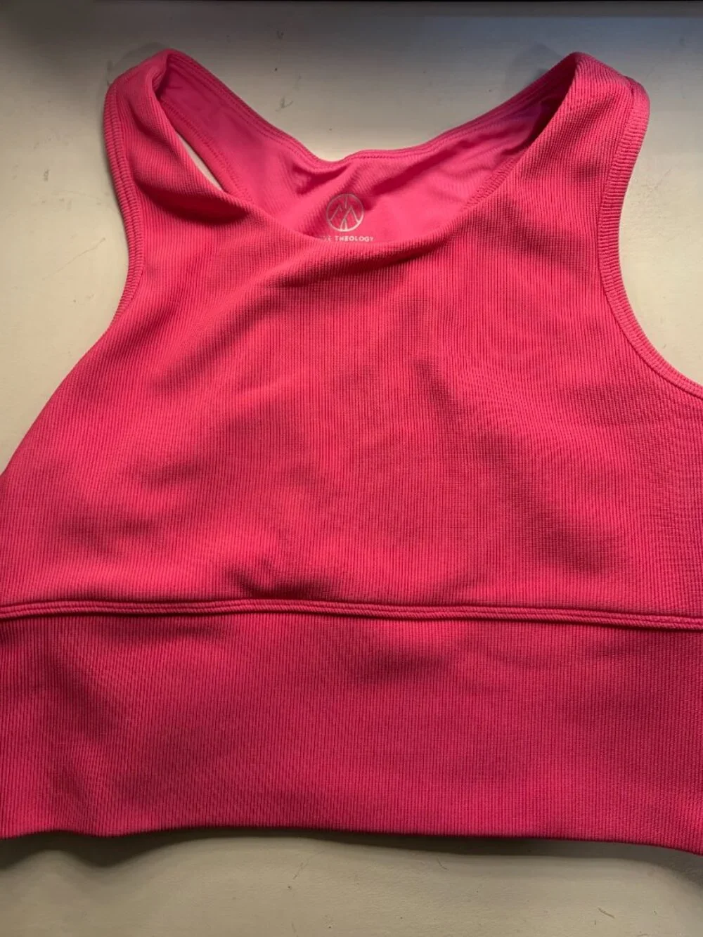 Move Theology Ribbed Bike Short Set Hot Pink Activewear 2-Piece